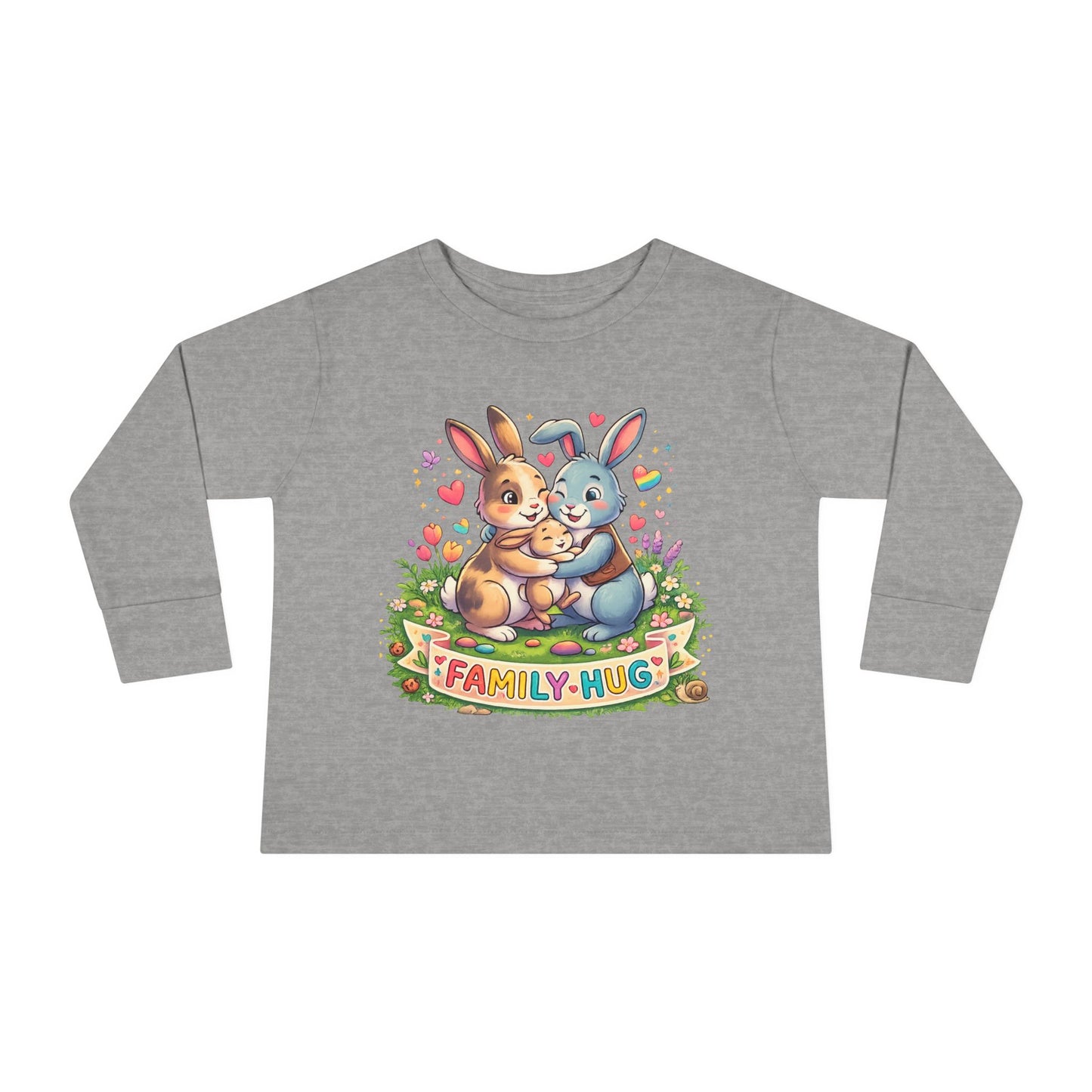 Family Hug Bunny Toddler Long Sleeve Tee