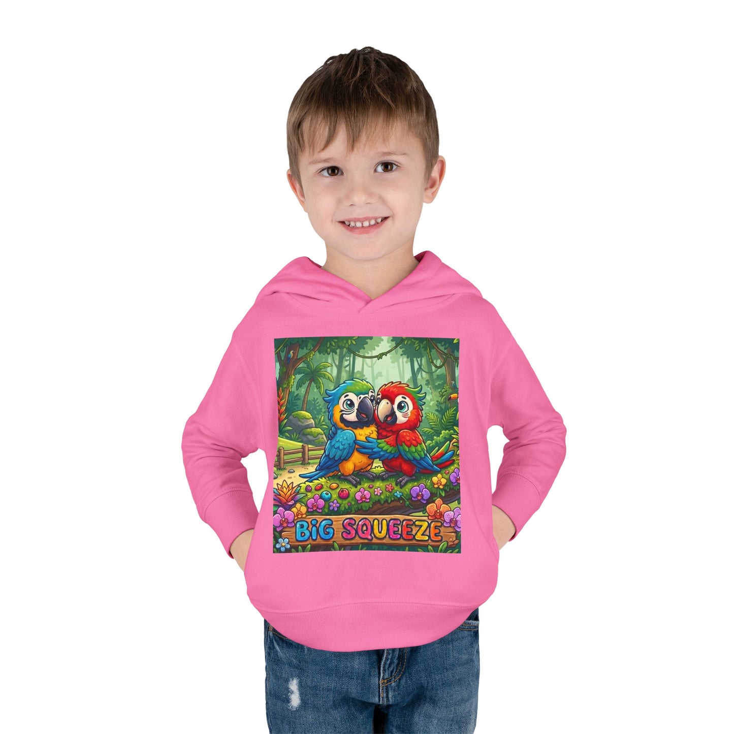 Big Squeeze Macaw Toddler Pullover Fleece Hoodie