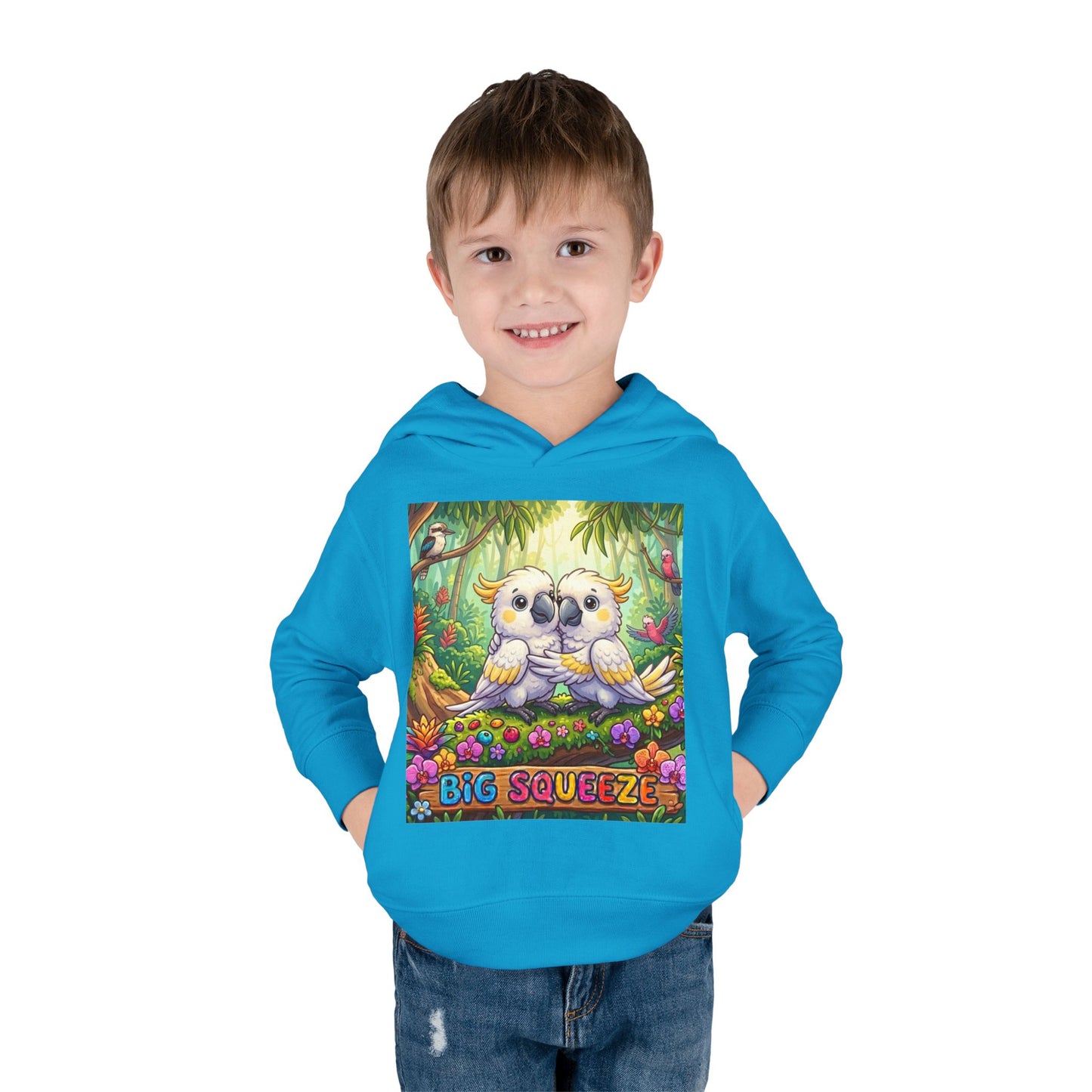 Big Squeeze Cockatoo Toddler Pullover Fleece Hoodie