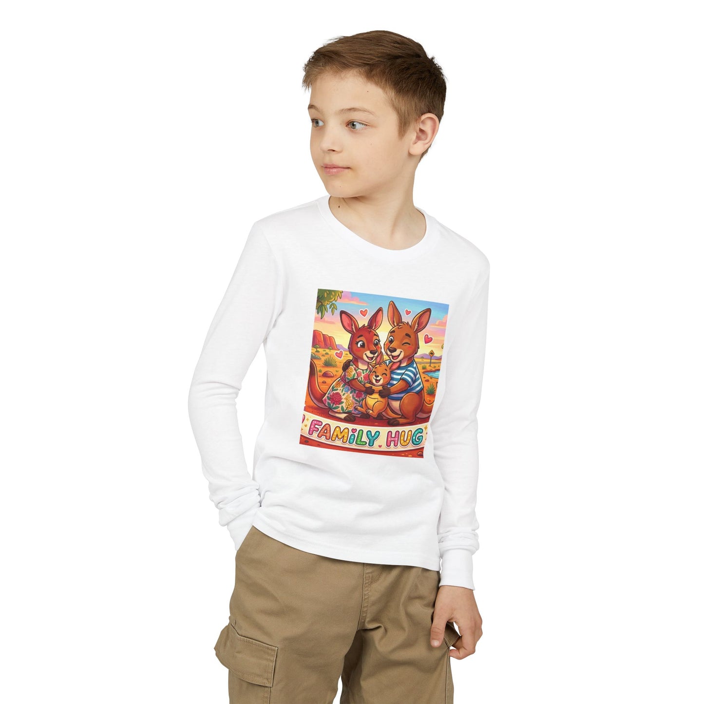 Family Hug Kangaroo Youth Jersey Long Sleeve Tee