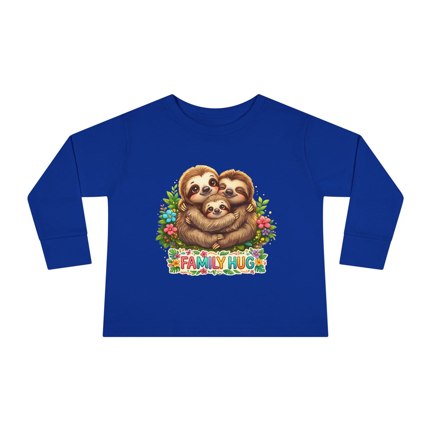 Family Hug Sloth Toddler Long Sleeve Tee