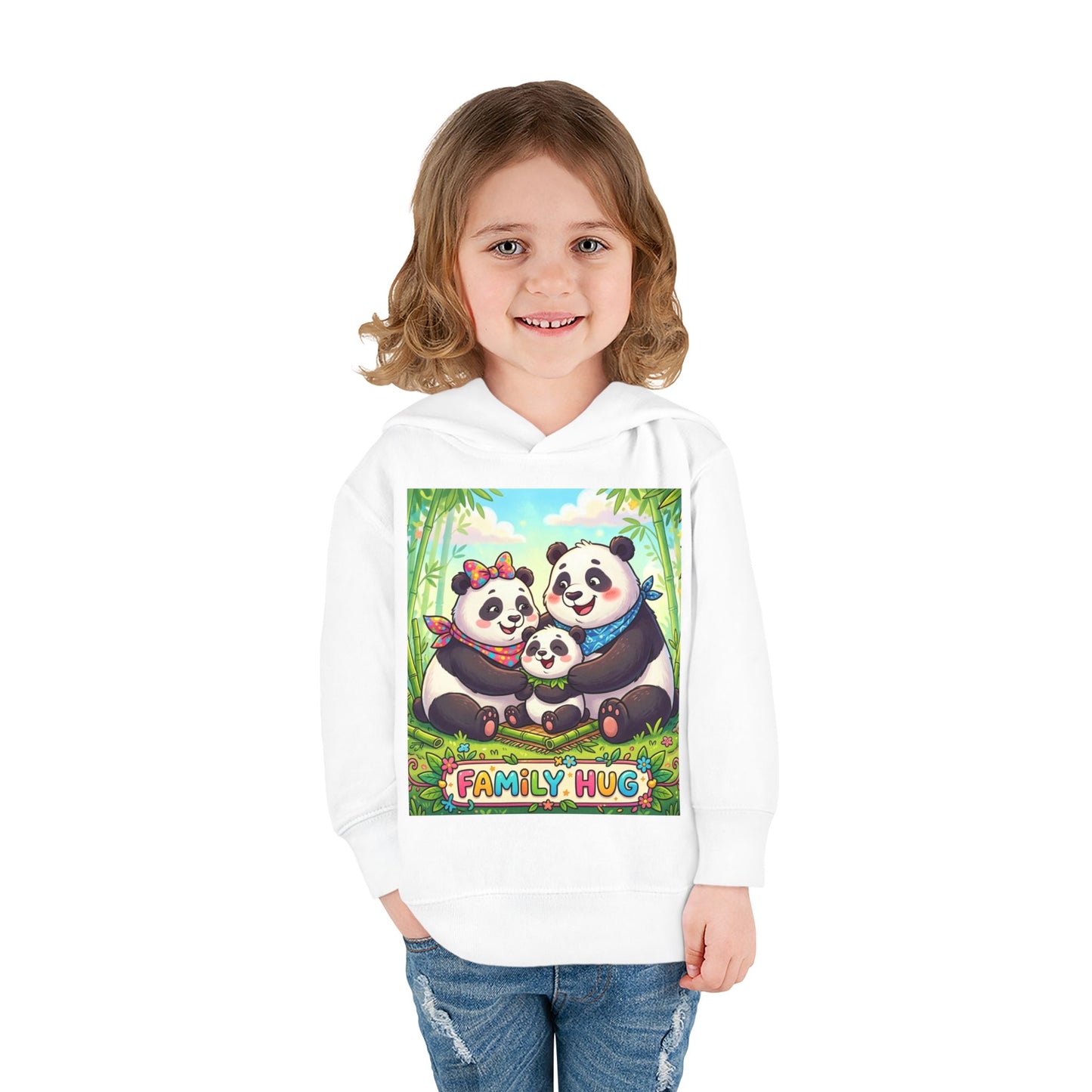 Family Hug Panda Toddler Pullover Fleece Hoodie