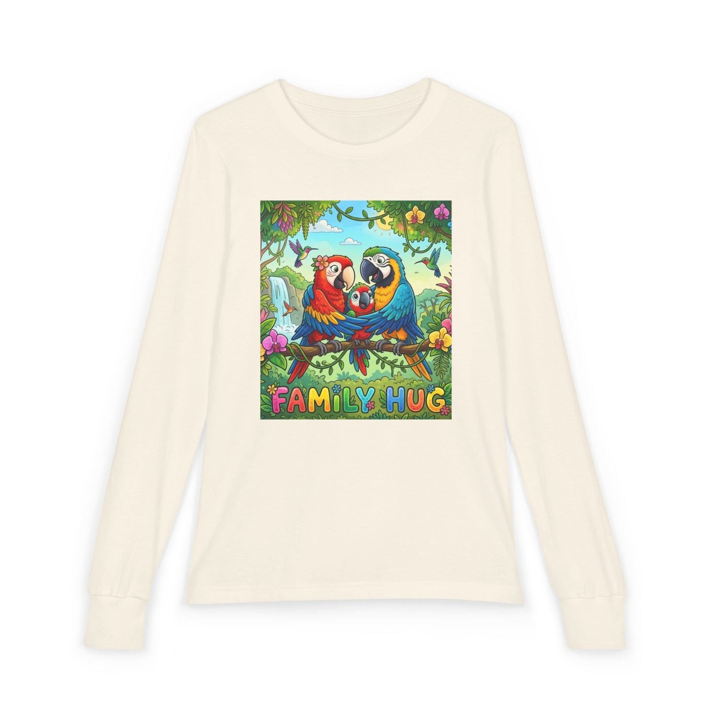 Family Hug Macaw Youth Jersey Long Sleeve Tee