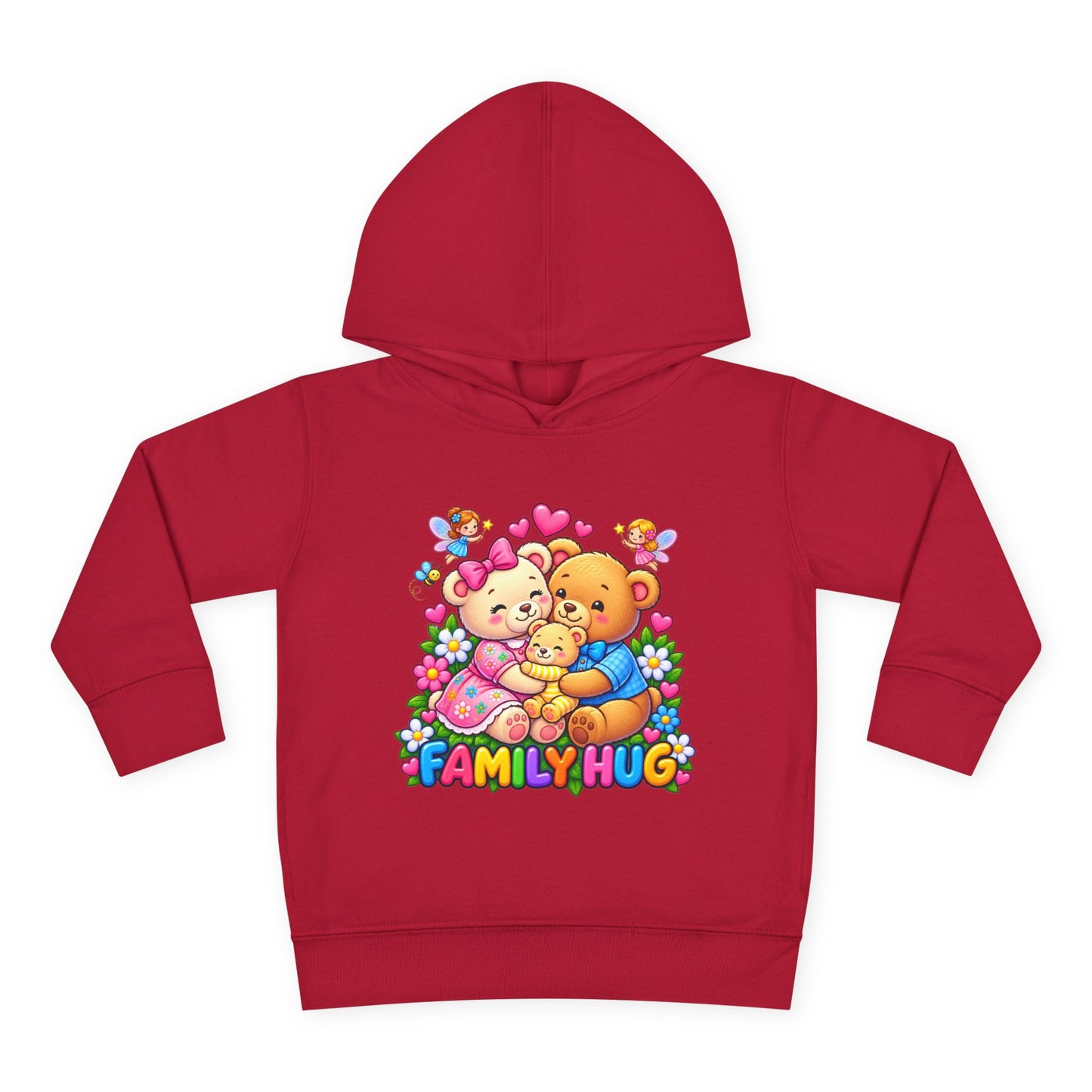 Family Hug Teddy Toddler Pullover Fleece Hoodie