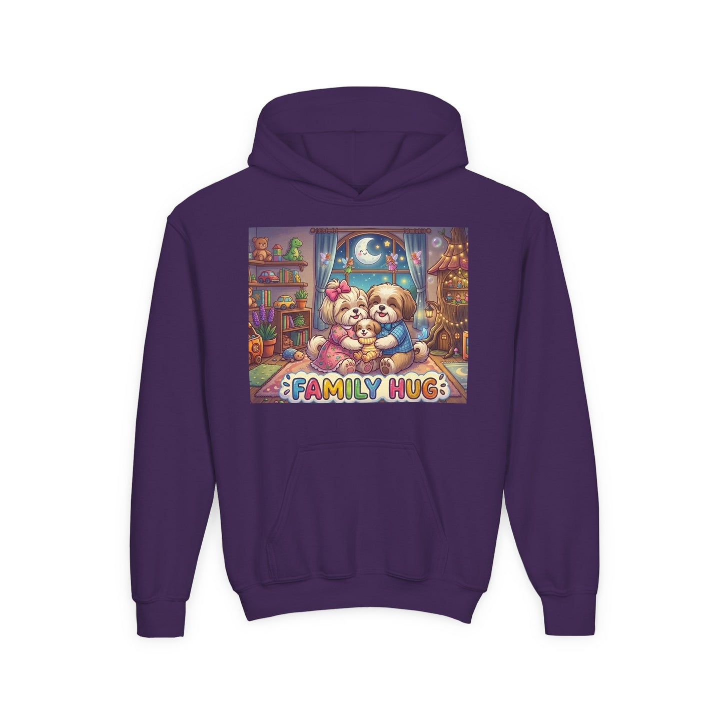 Family Hug Shih Tzu Youth Heavy Blend Hooded Sweatshirt