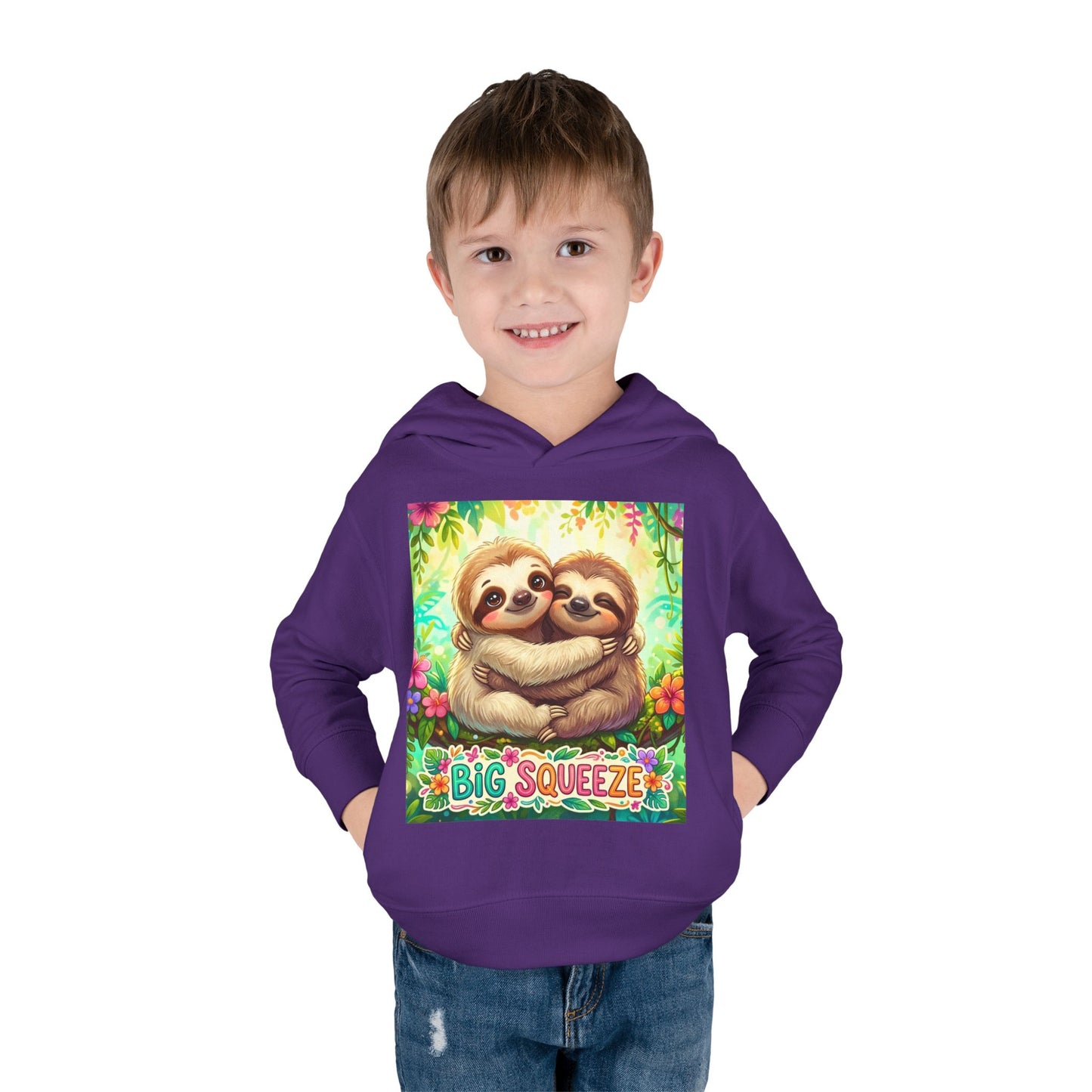 Big Squeeze Sloth Toddler Pullover Fleece Hoodie
