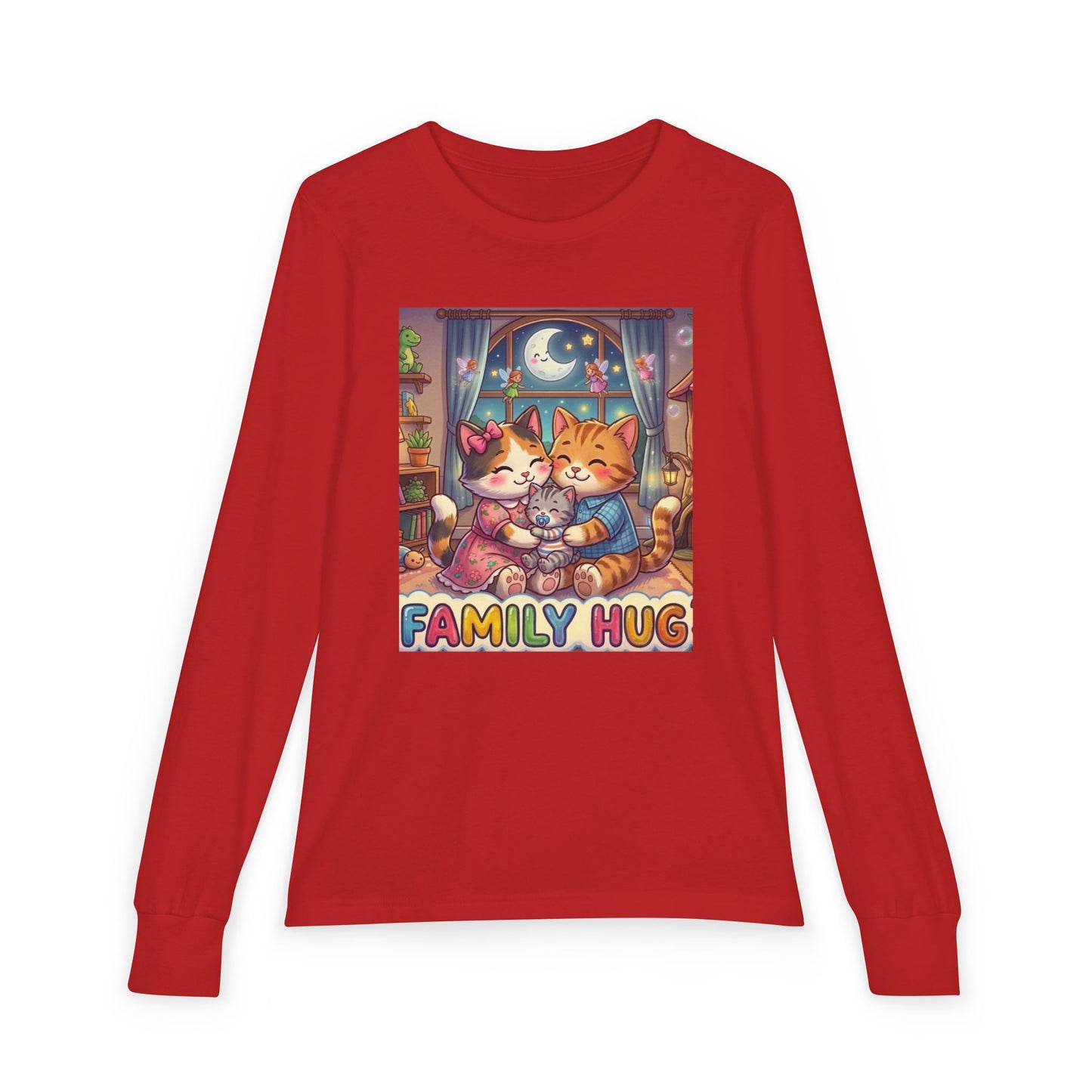Family Hug Kitten Youth Jersey Long Sleeve Tee