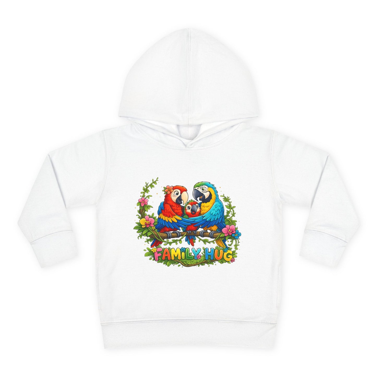 Family Hug Macaw Toddler Pullover Fleece Hoodie