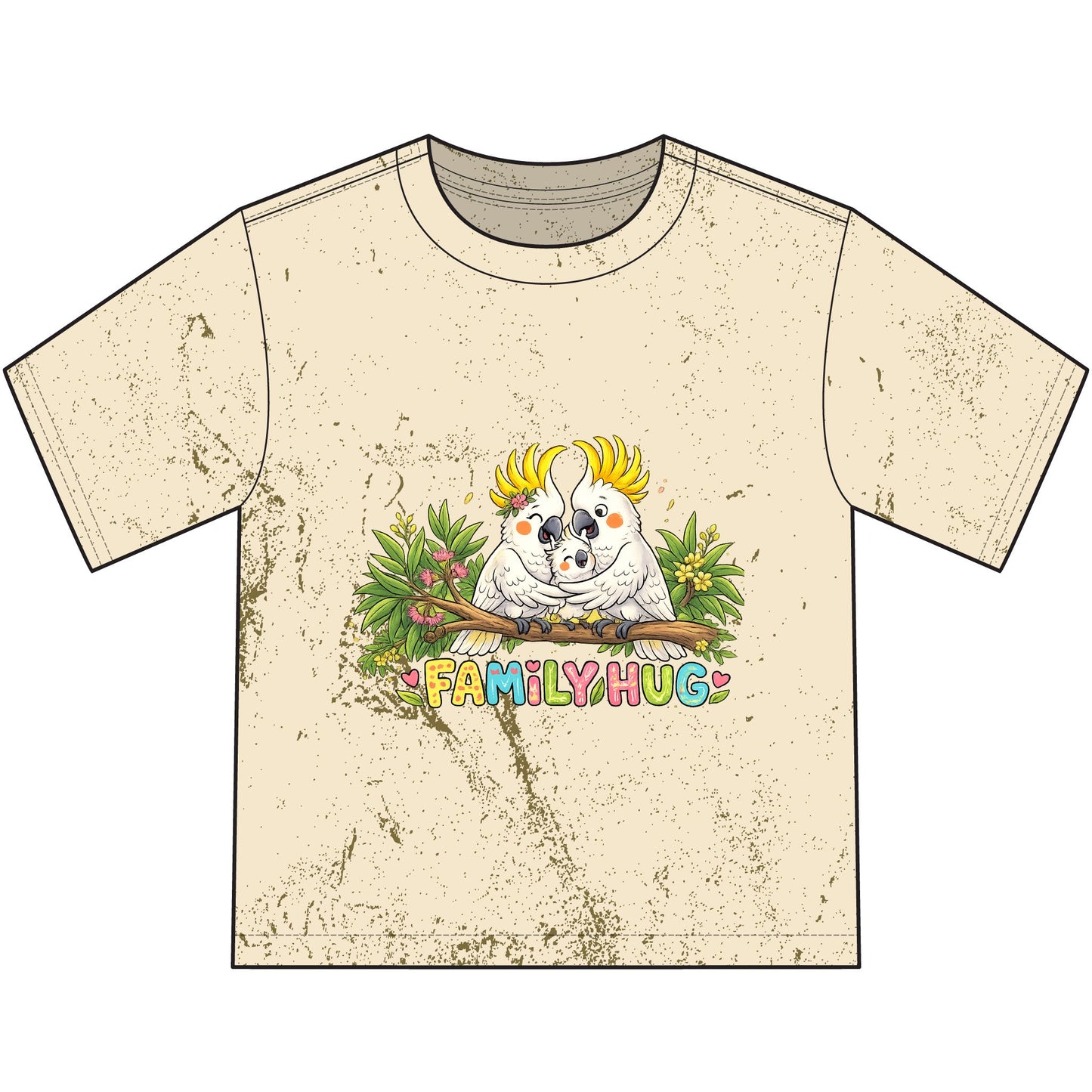 Family Hug Cockatoo Heavyweight Color Blast Youth T-Shirt