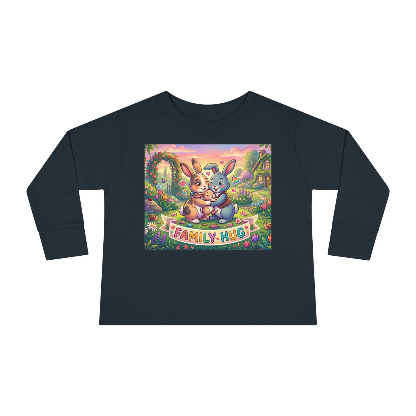 Family Hug Bunny Toddler Long Sleeve Tee