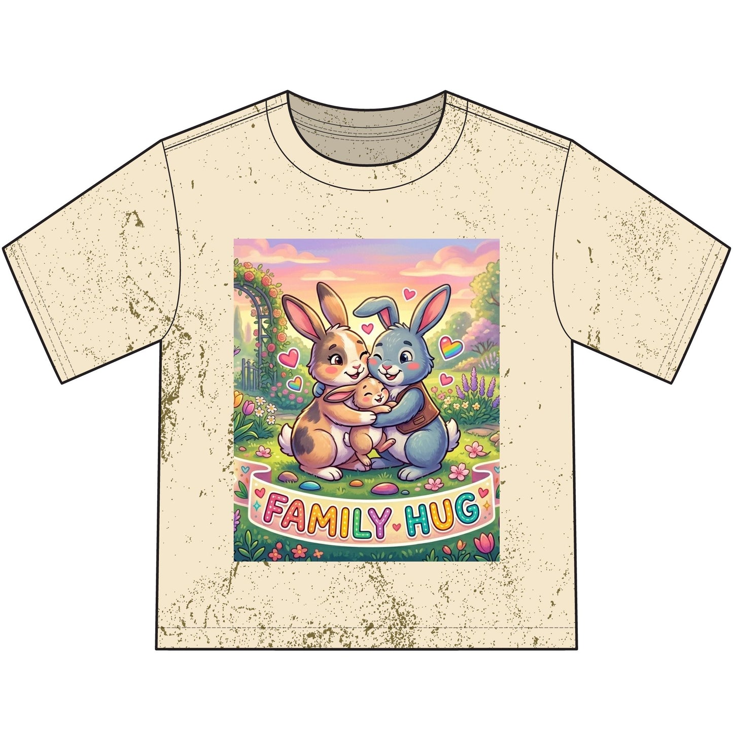 Family Hug Bunny Heavyweight Color Blast Youth T-Shirt