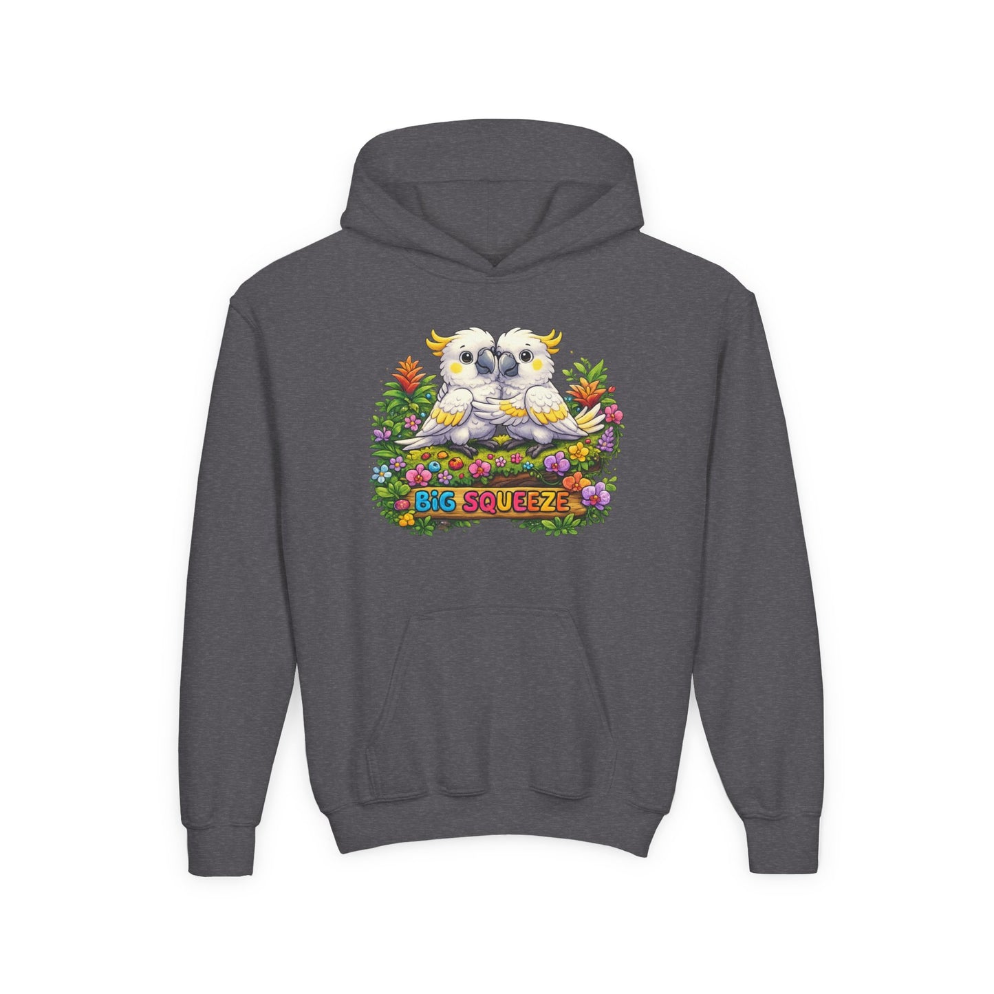 Big Squeeze Cockatoo Youth Heavy Blend Hooded Sweatshirt