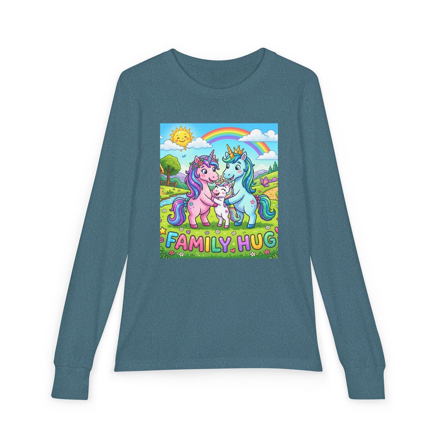 Family Hug Unicorn Youth Jersey Long Sleeve Tee