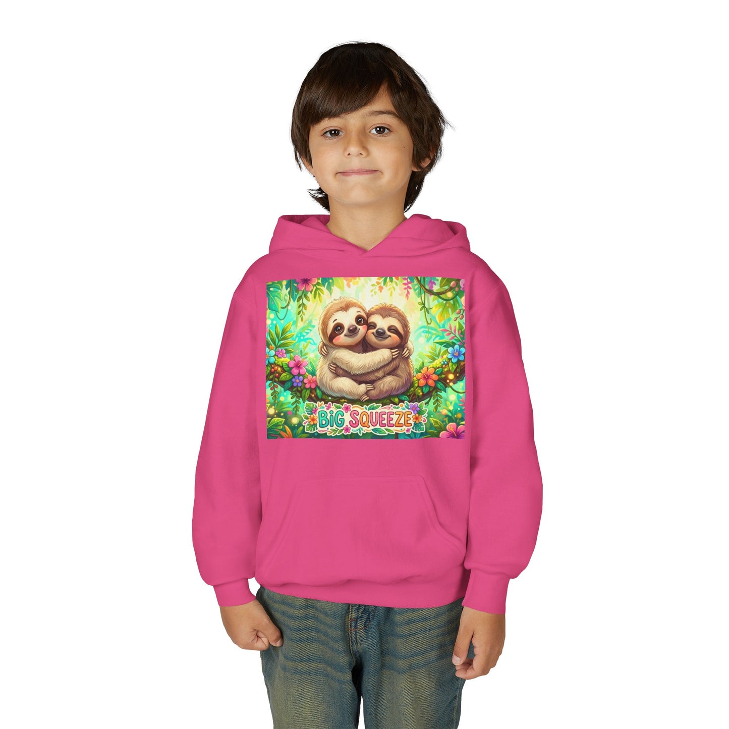 Big Squeeze Sloth Youth Heavy Blend Hooded Sweatshirt
