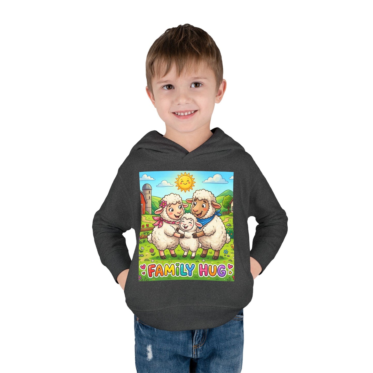 Family Hug Lamb Toddler Pullover Fleece Hoodie