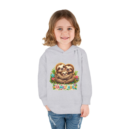 Family Hug Sloth Toddler Pullover Fleece Hoodie