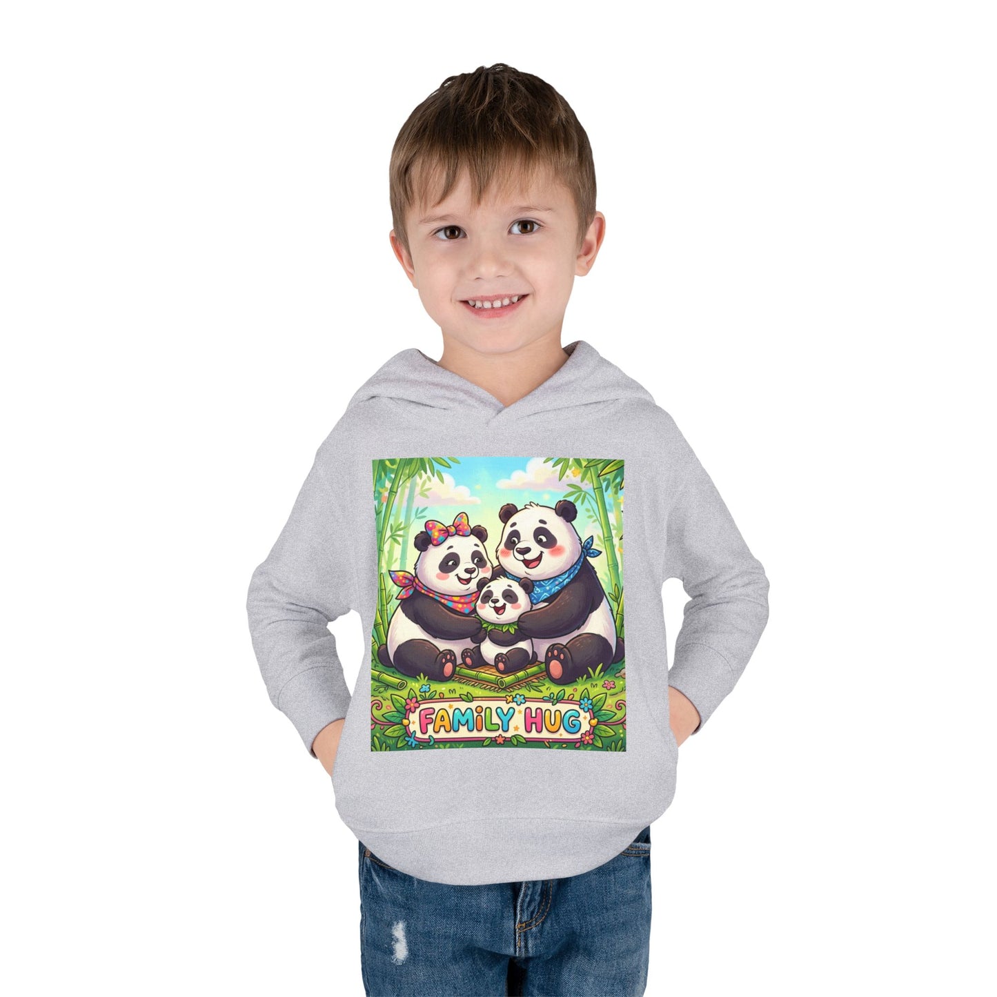Family Hug Panda Toddler Pullover Fleece Hoodie