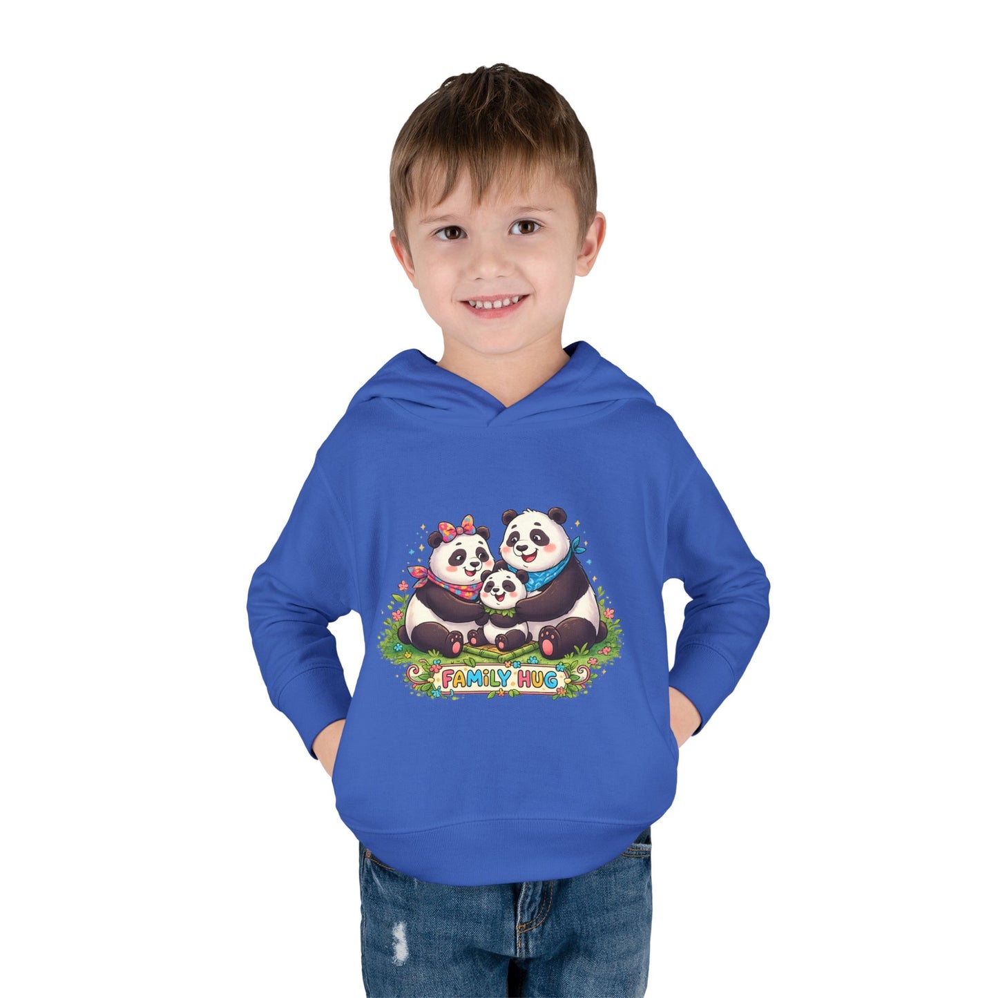 Family Hug Panda Toddler Pullover Fleece Hoodie
