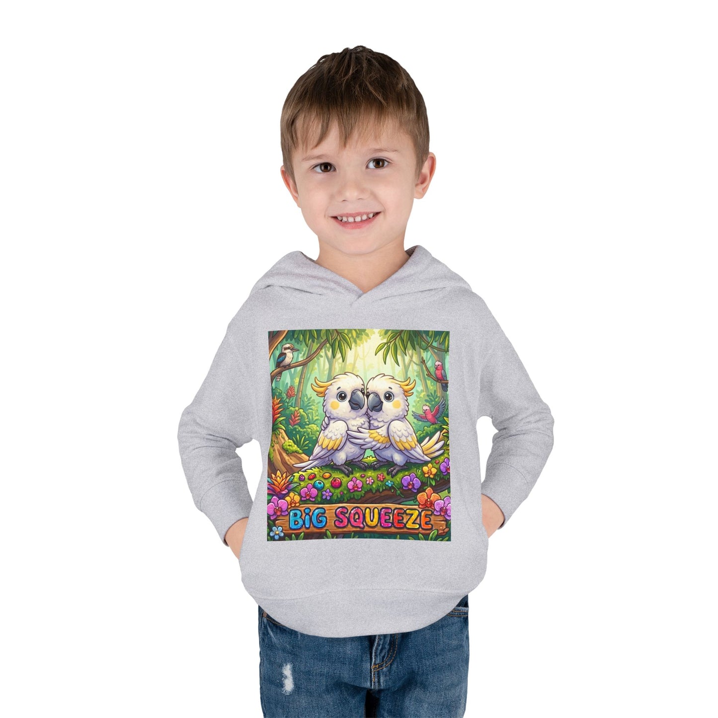 Big Squeeze Cockatoo Toddler Pullover Fleece Hoodie