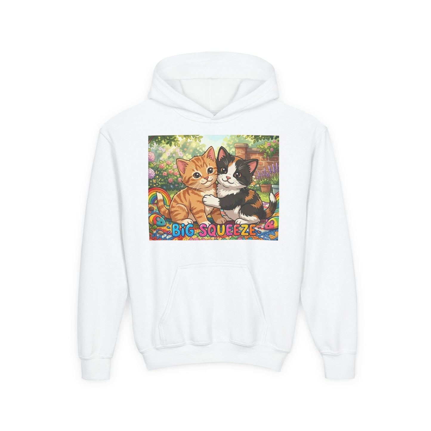 Big Squeeze Kitten Youth Heavy Blend Hooded Sweatshirt