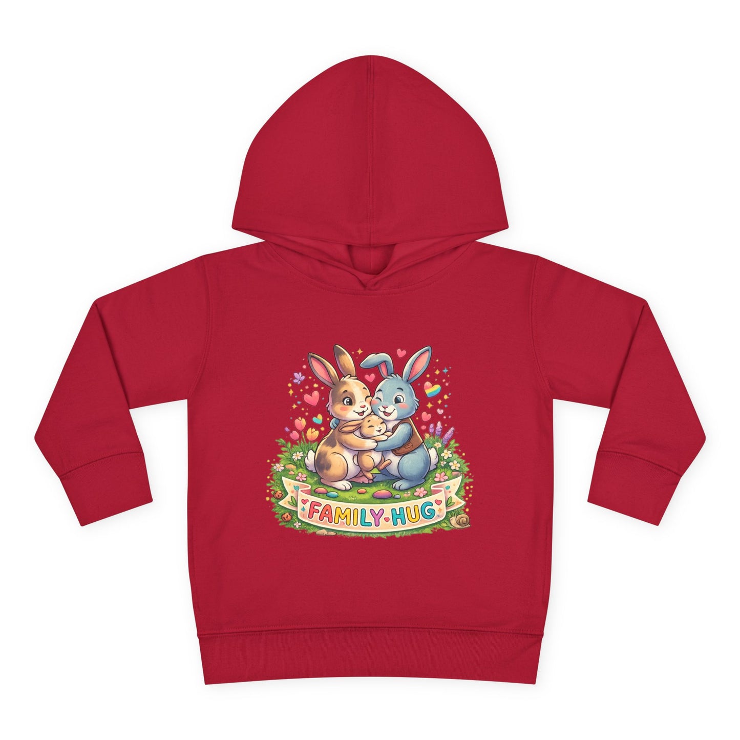 Family Hug Bunny Toddler Pullover Fleece Hoodie