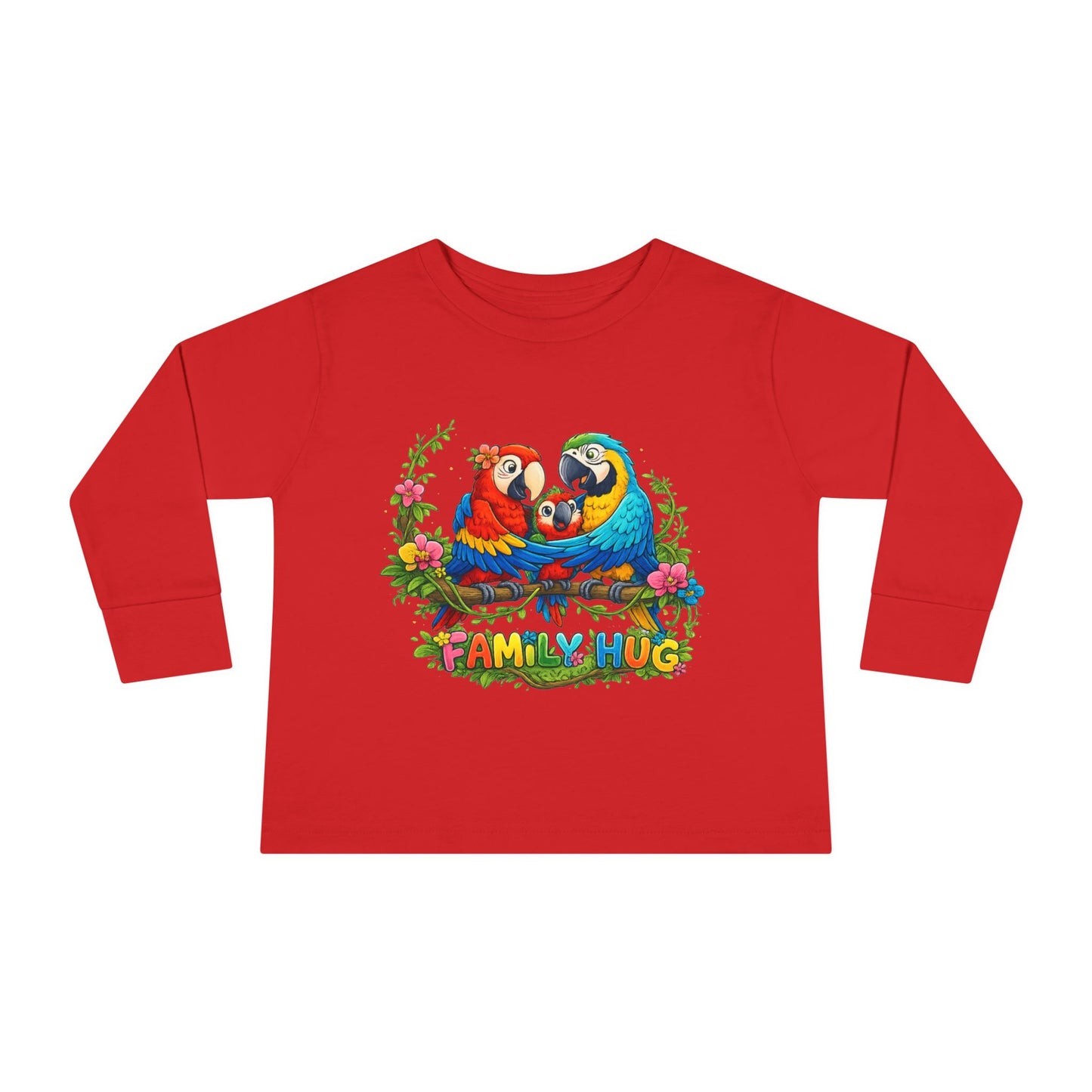 Family Hug Macaw Toddler Long Sleeve Tee