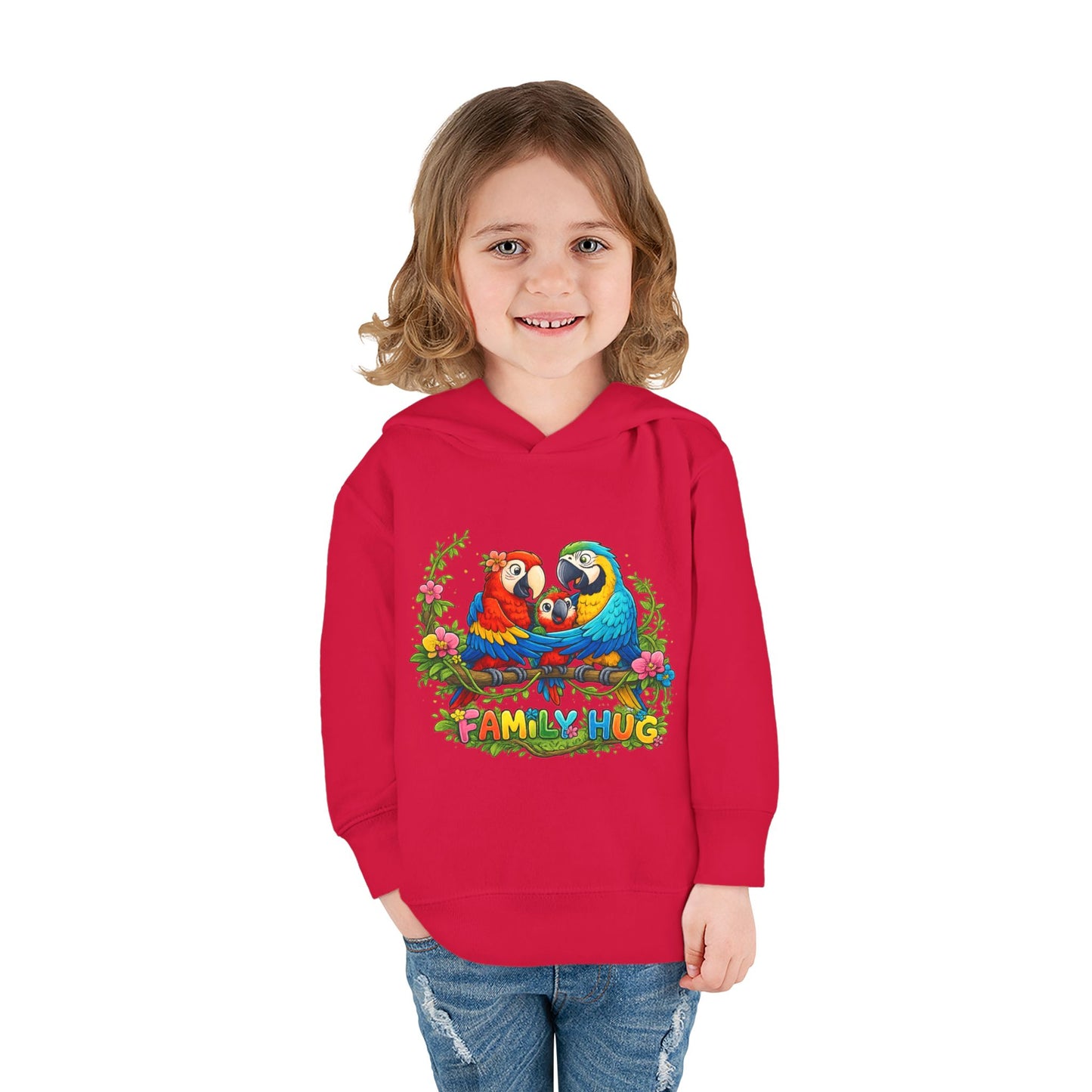 Family Hug Macaw Toddler Pullover Fleece Hoodie