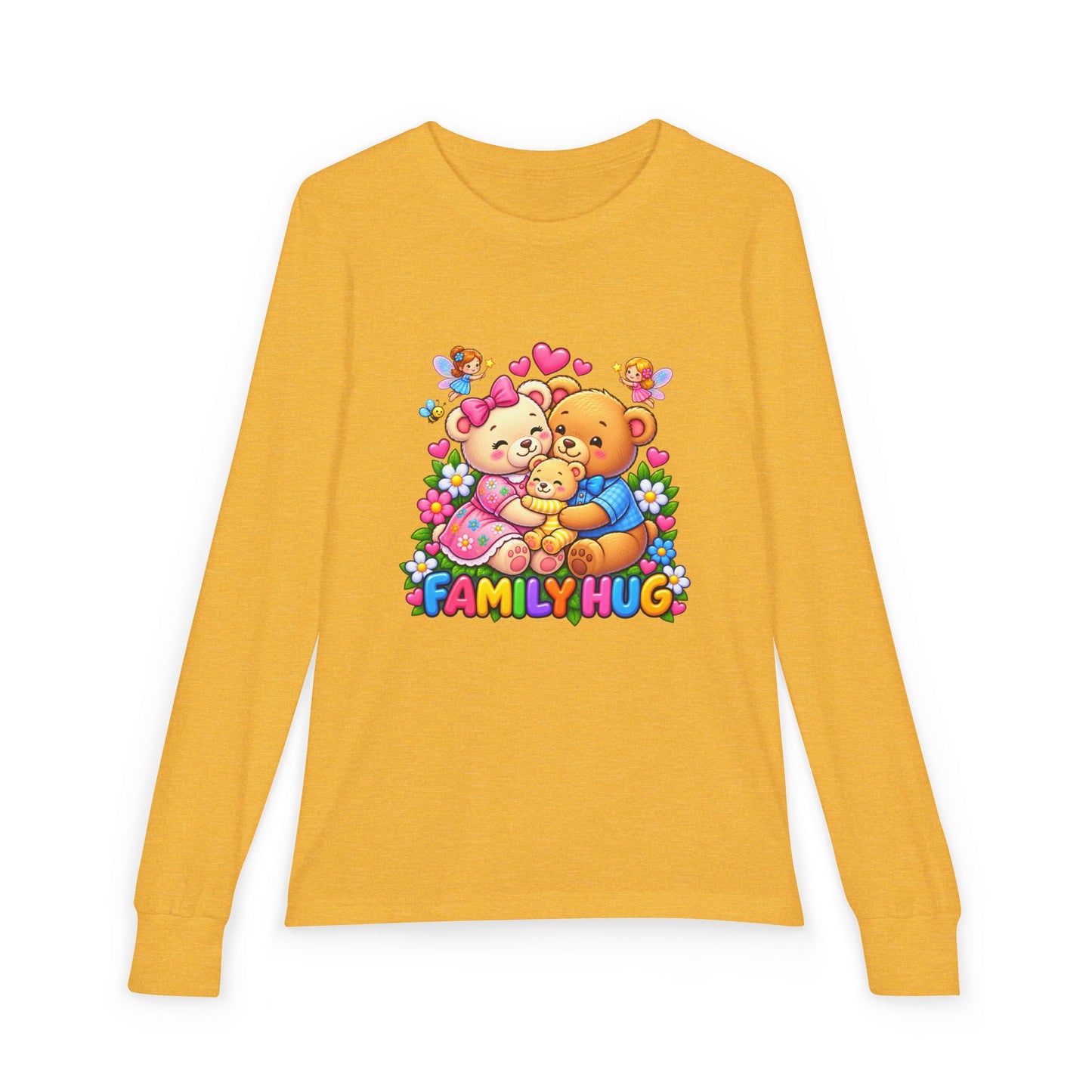 Family Hug Teddy Youth Jersey Long Sleeve Tee