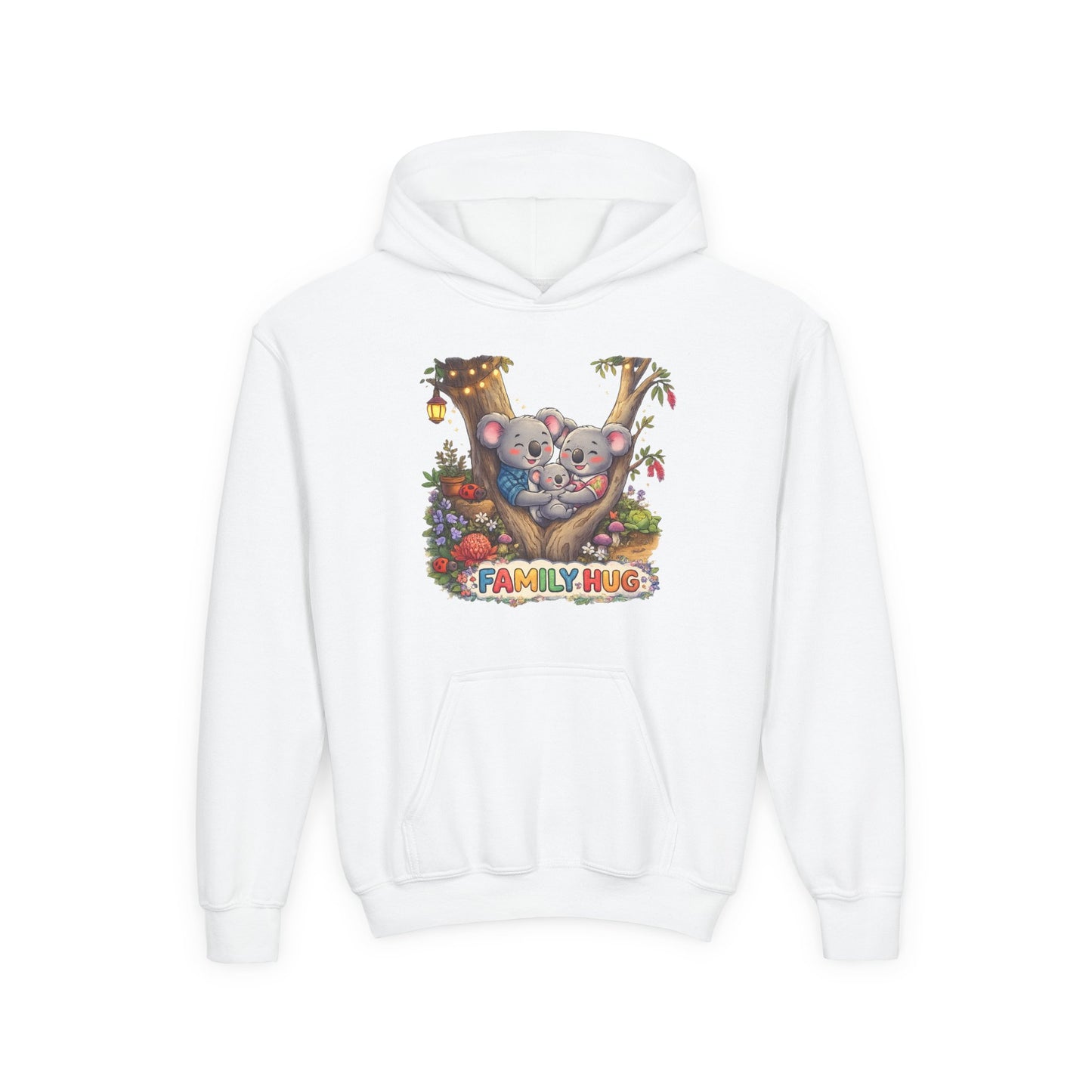 Family Hug Koala Youth Heavy Blend Hooded Sweatshirt
