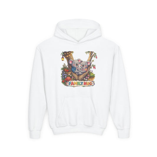 Family Hug Koala Youth Heavy Blend Hooded Sweatshirt