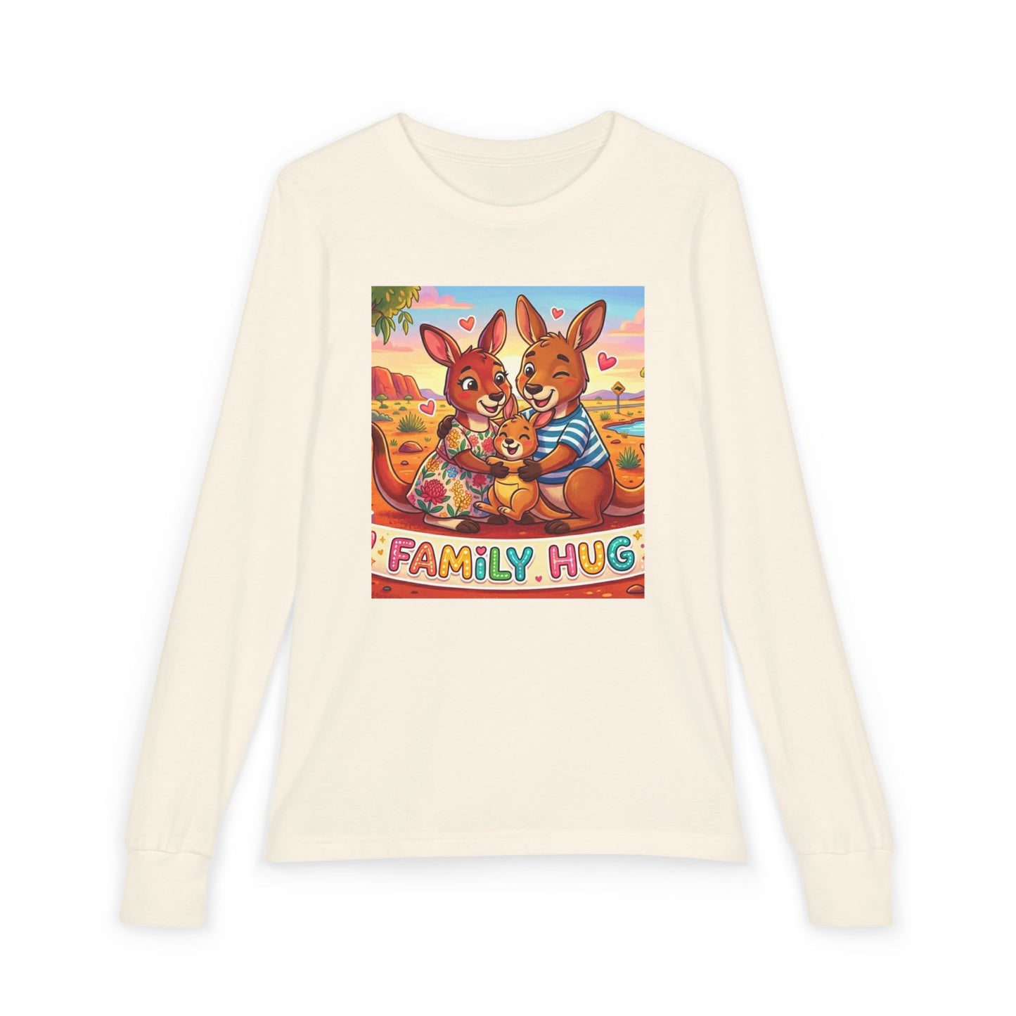 Family Hug Kangaroo Youth Jersey Long Sleeve Tee