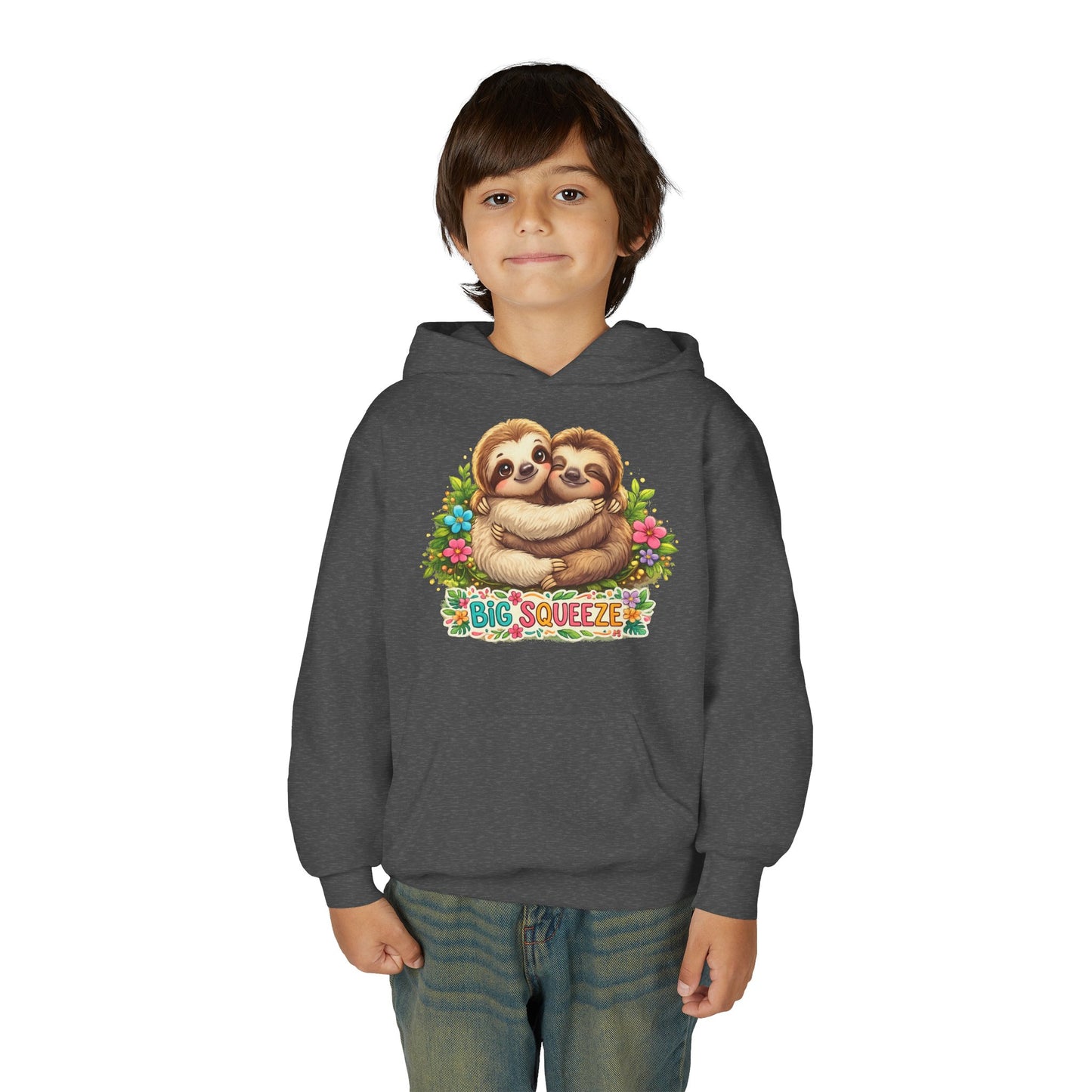 Big Squeeze Sloth Youth Heavy Blend Hooded Sweatshirt