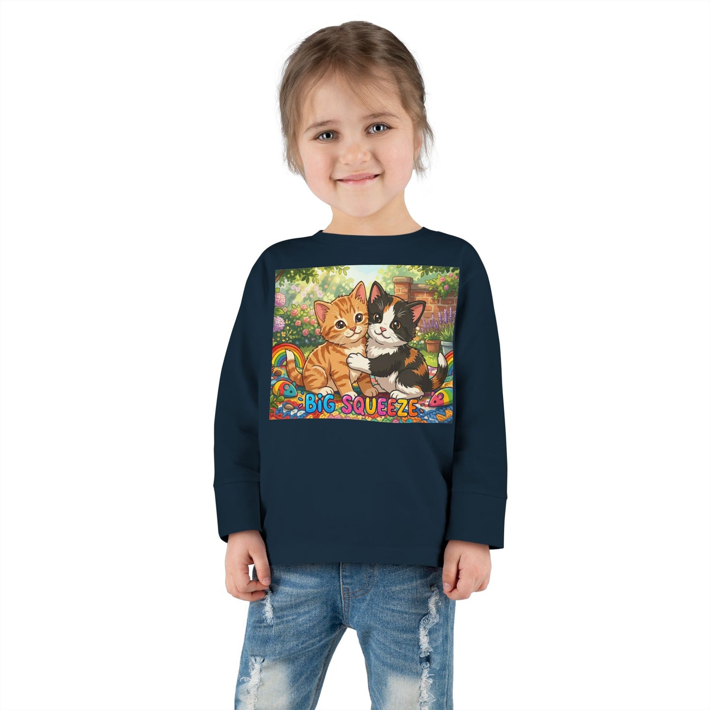 Big Squeeze Kitten Toddler Long Sleeve Tee