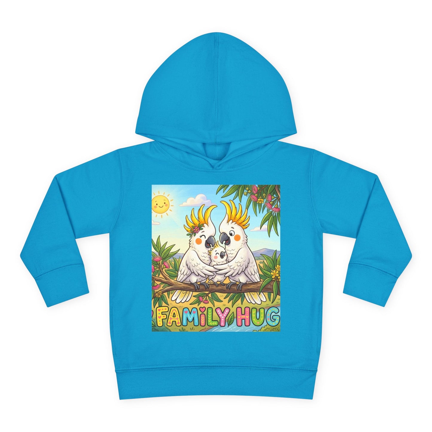 Family Hug Cockatoo Toddler Pullover Fleece Hoodie