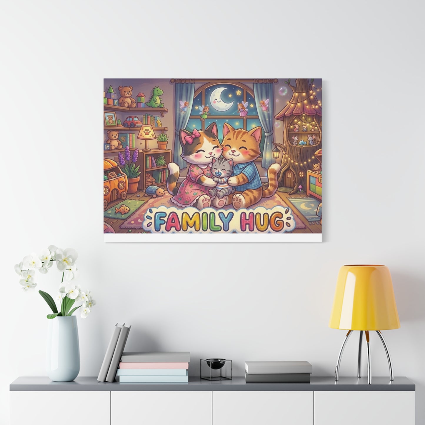 Family Hug Kitten Classic Canvas