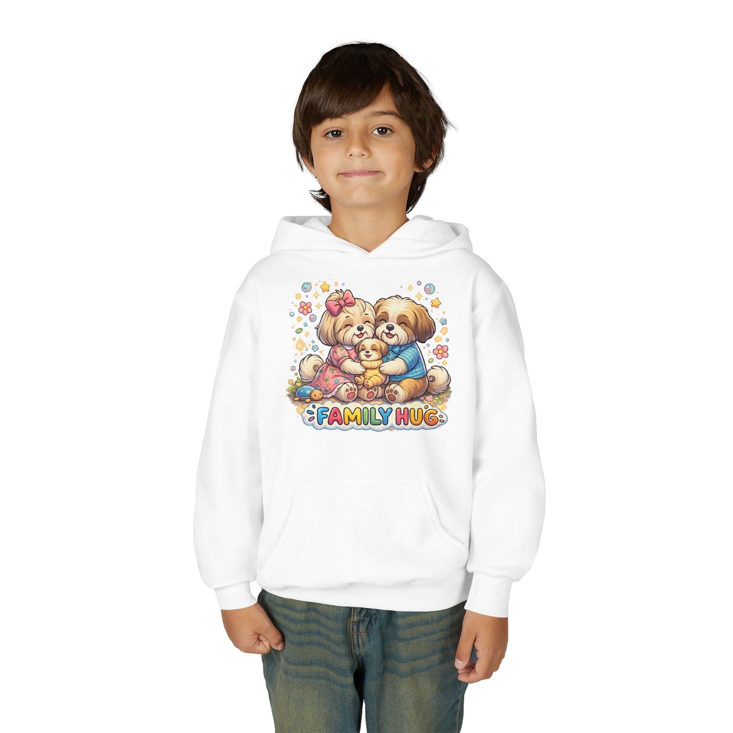 Family Hug Shih Tzu Youth Heavy Blend Hooded Sweatshirt