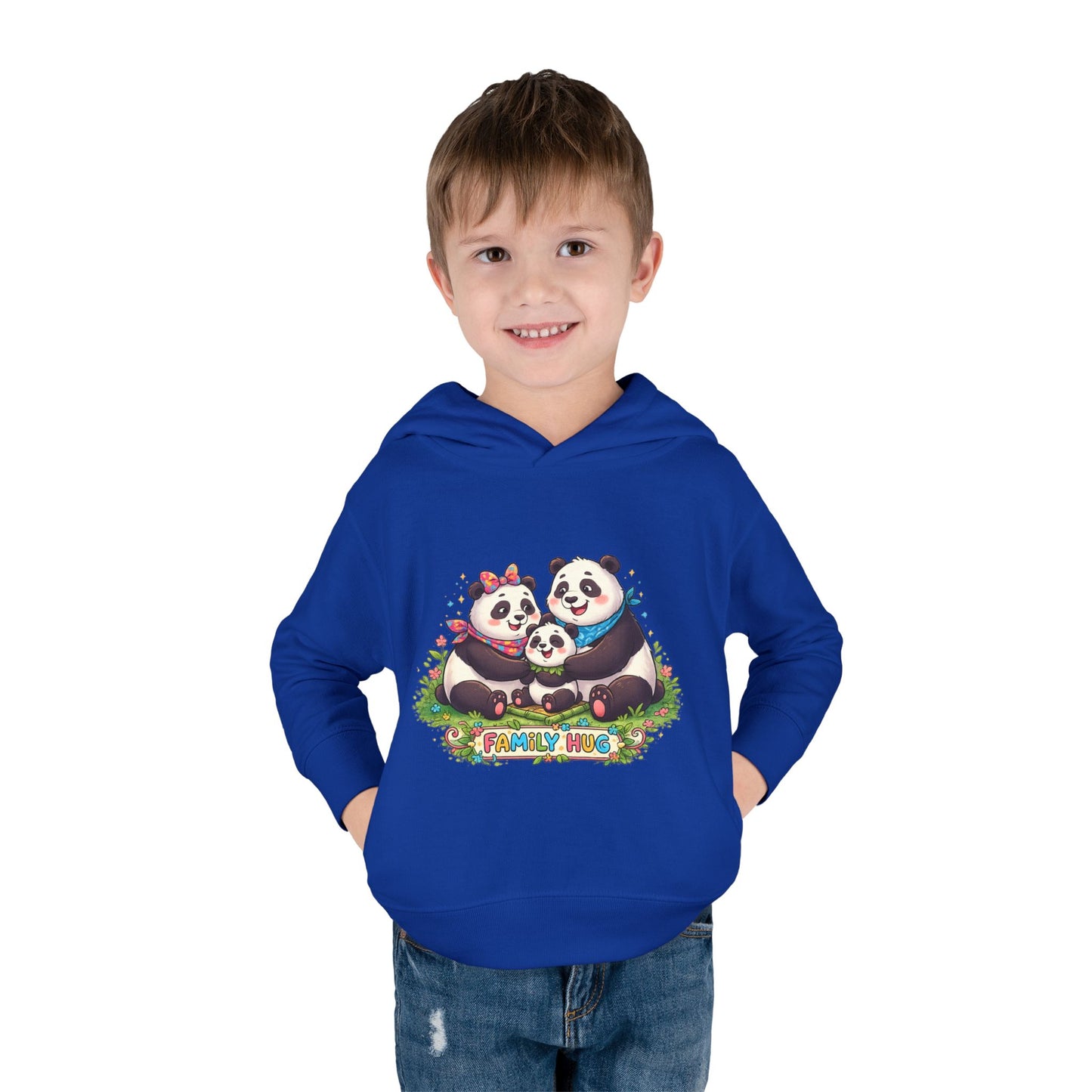 Family Hug Panda Toddler Pullover Fleece Hoodie