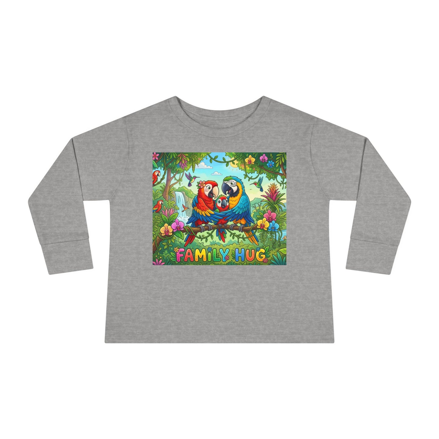 Family Hug Macaw Toddler Long Sleeve Tee