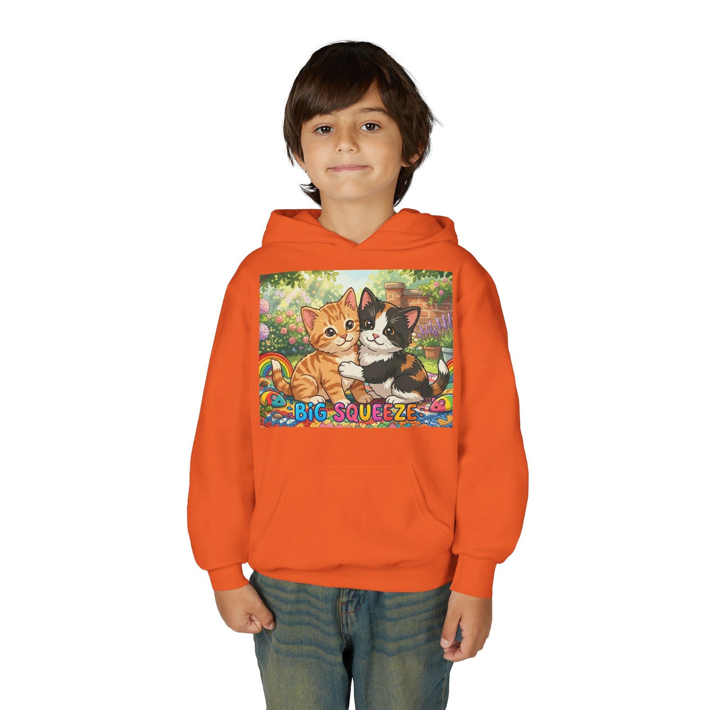 Big Squeeze Kitten Youth Heavy Blend Hooded Sweatshirt