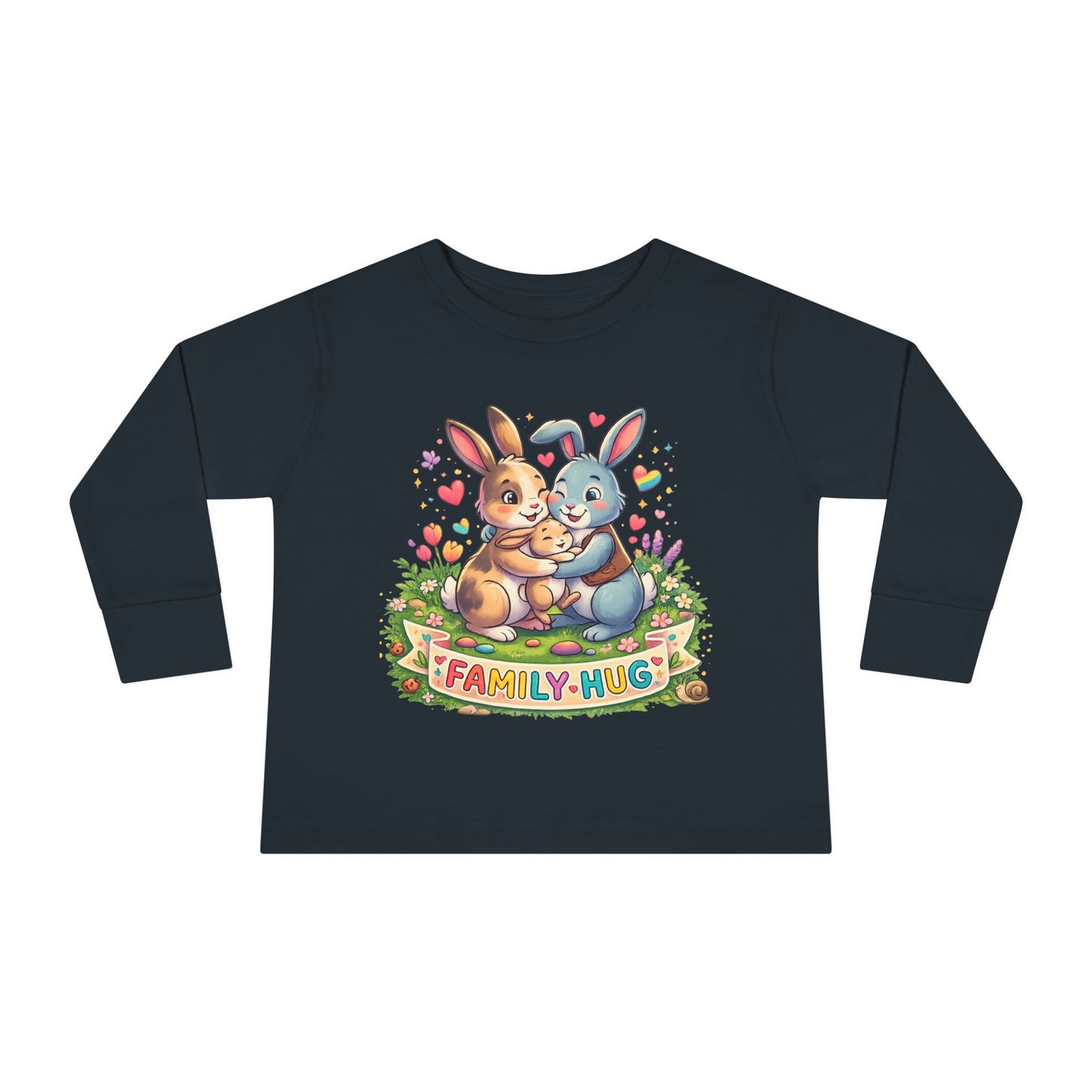 Family Hug Bunny Toddler Long Sleeve Tee