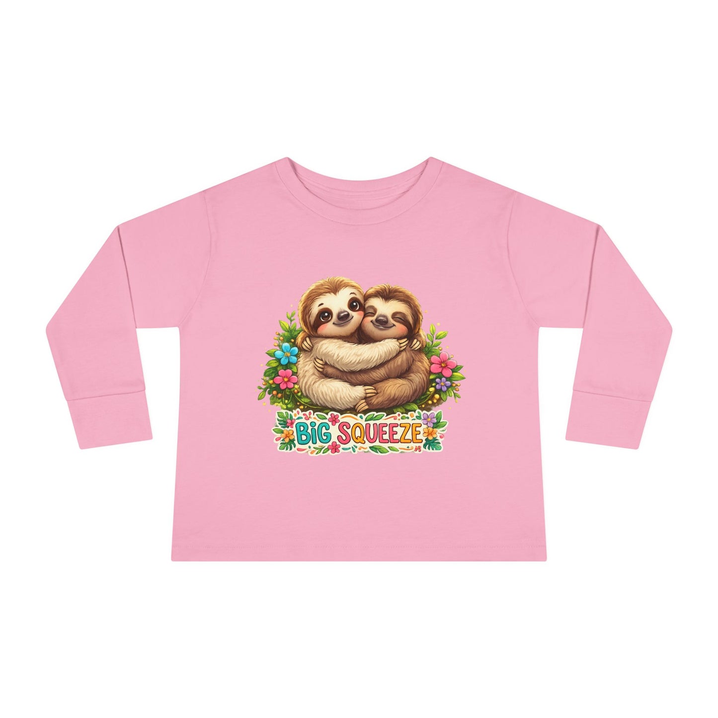 Big Squeeze Sloth Toddler Long Sleeve Tee