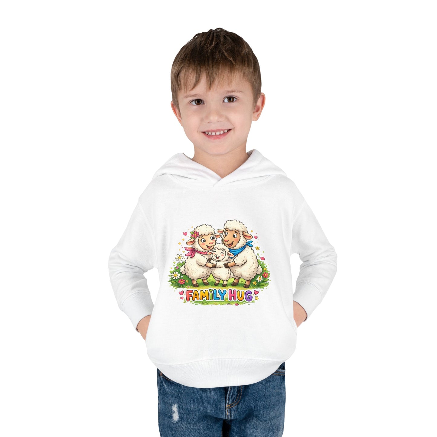 Family Hug Lamb Toddler Pullover Fleece Hoodie