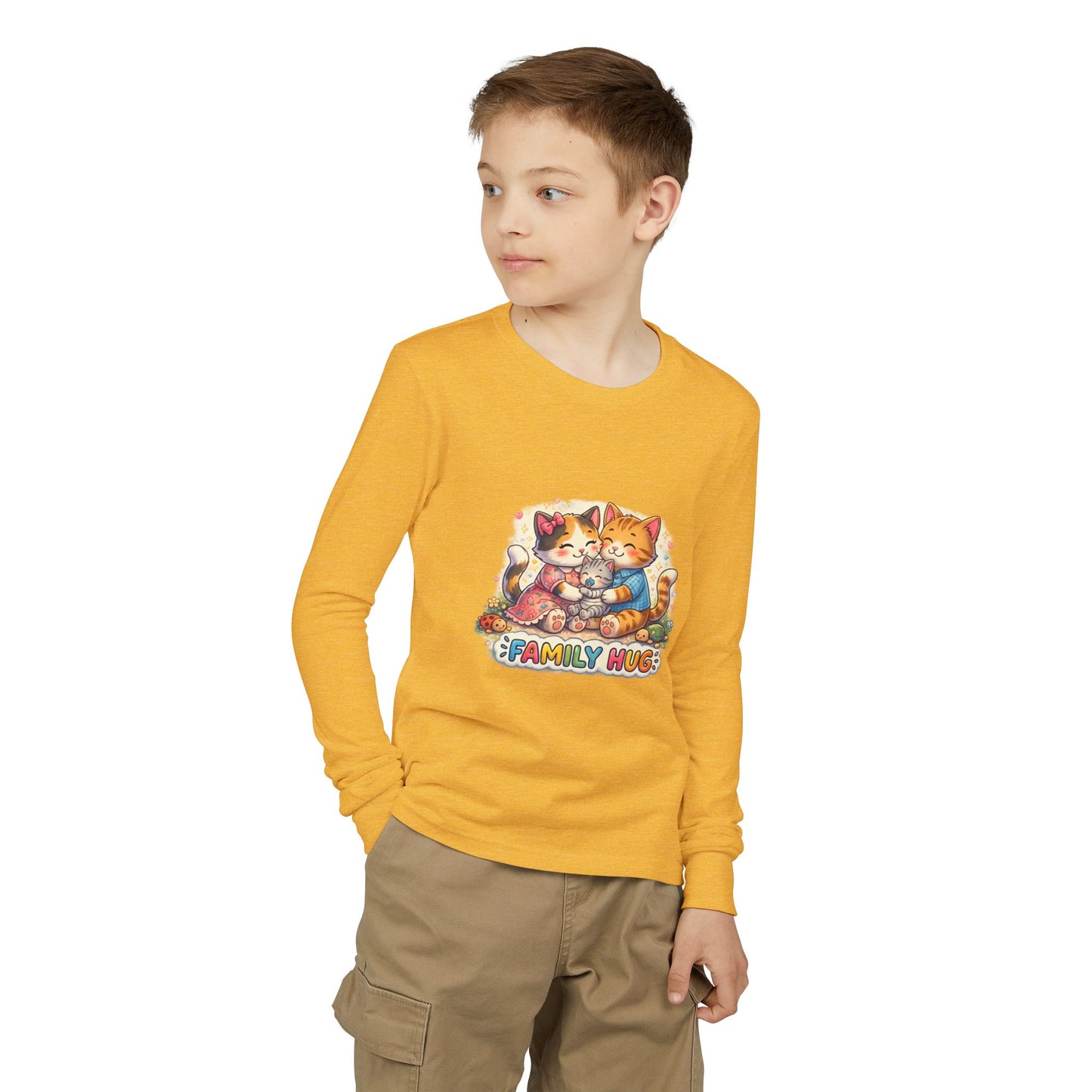 Family Hug Kitten Youth Jersey Long Sleeve Tee