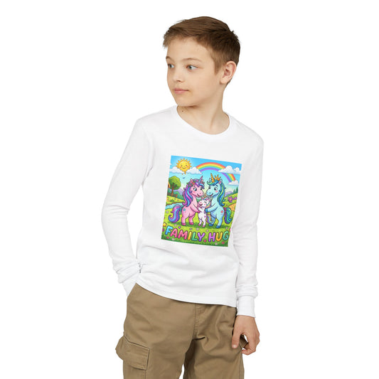 Family Hug Unicorn Youth Jersey Long Sleeve Tee