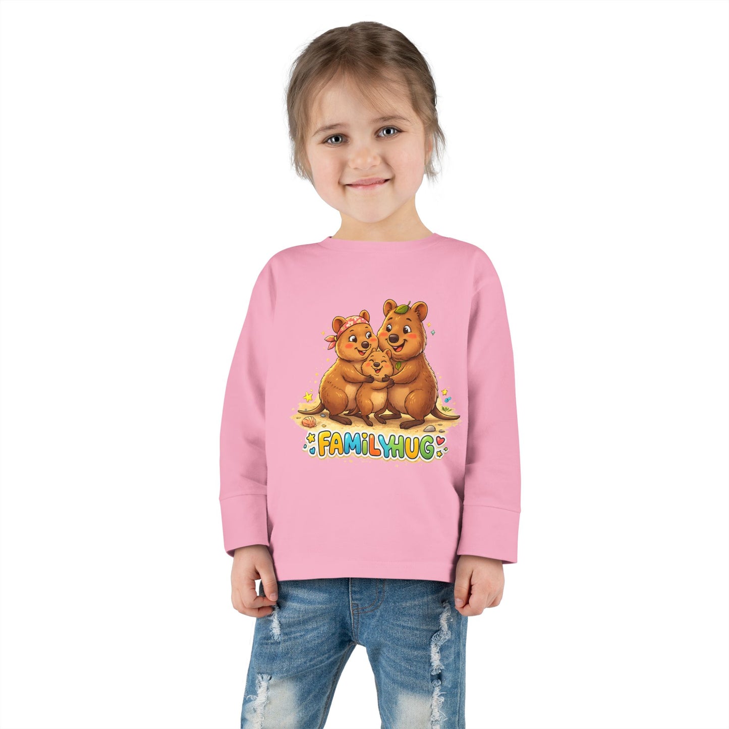 Family Hug Quokka Toddler Long Sleeve Tee