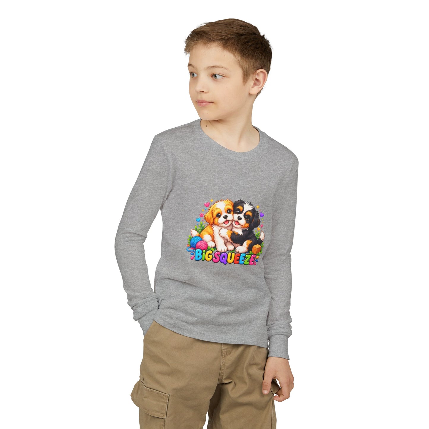 Big Squeeze Shih Tzu Youth Jersey Long Sleeve Tee