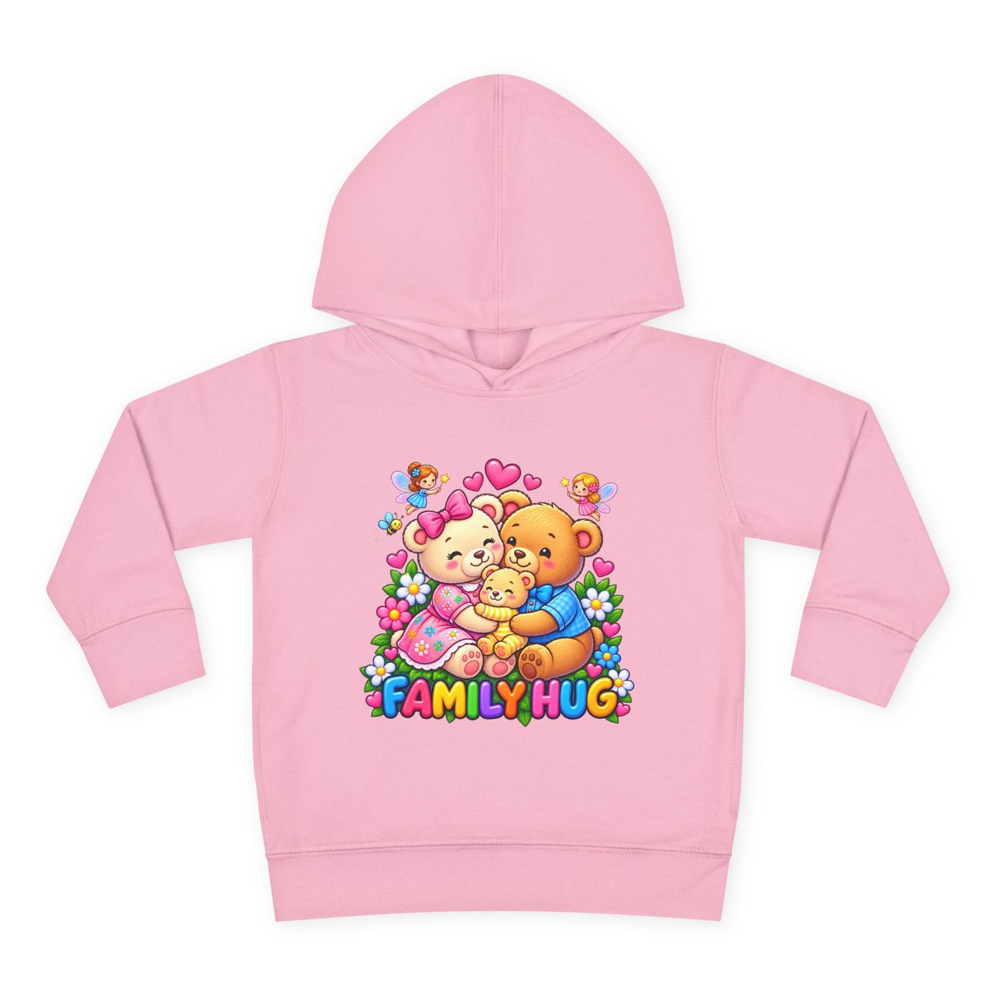 Family Hug Teddy Toddler Pullover Fleece Hoodie