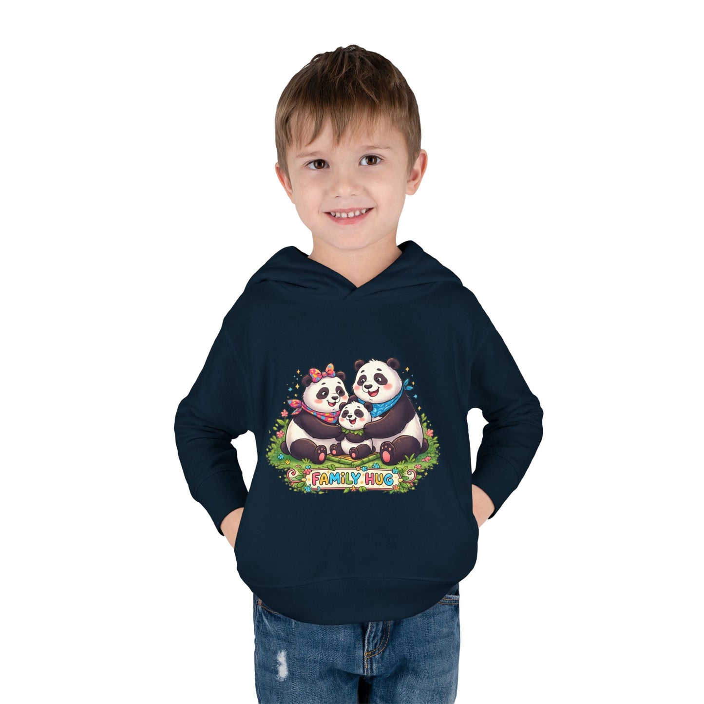 Family Hug Panda Toddler Pullover Fleece Hoodie