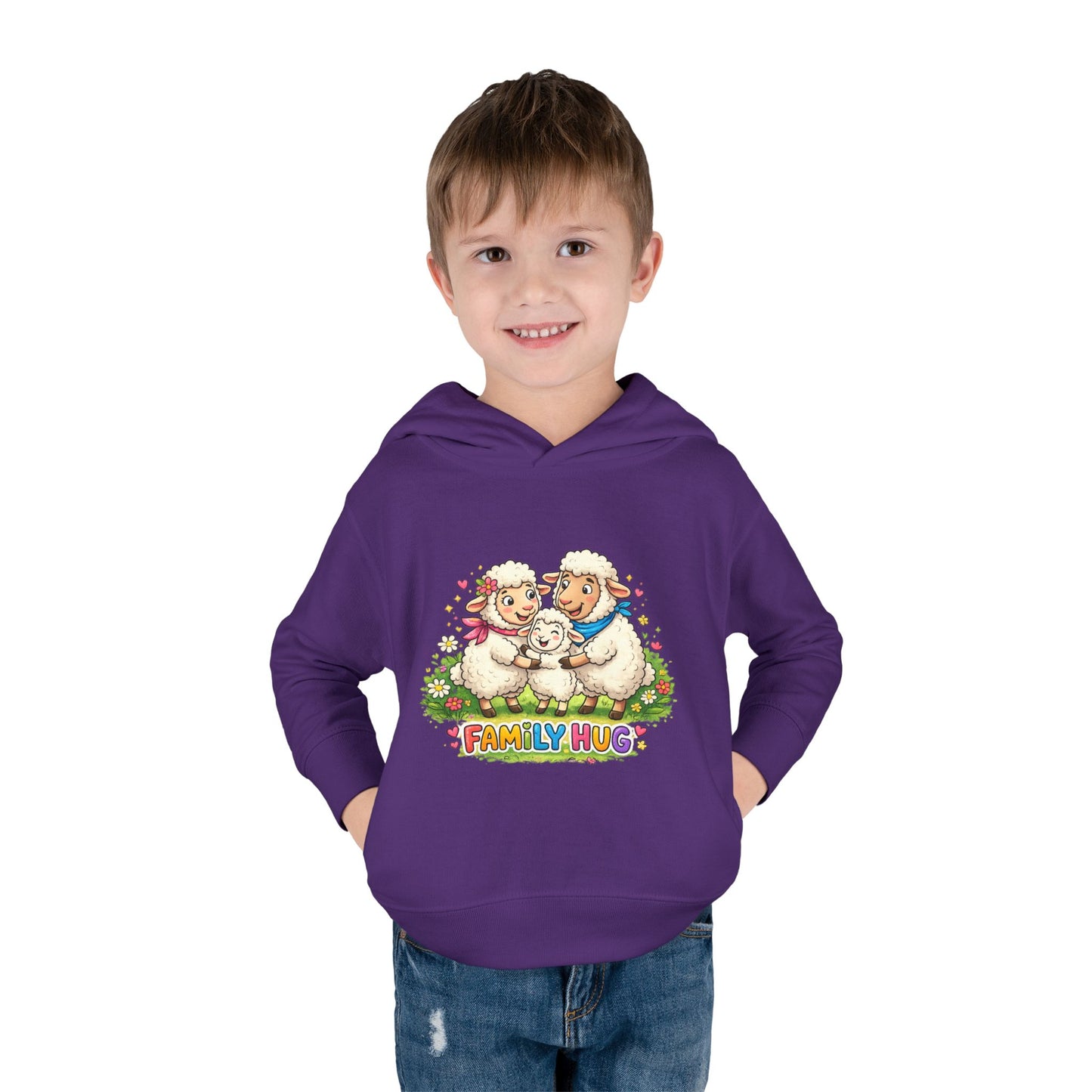 Family Hug Lamb Toddler Pullover Fleece Hoodie