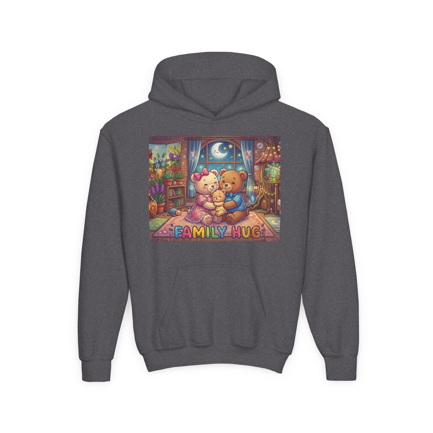 Family Hug Teddy Youth Heavy Blend Hooded Sweatshirt